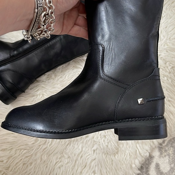 Franco Sarto Black Genuine Leather Henrietta Boots - Picture 2 of 15